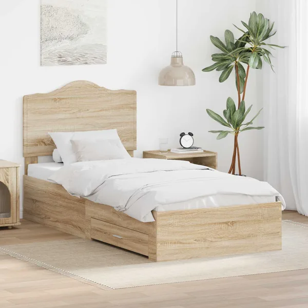 Cadre de lit Chêne Sonoma 90 x 200 cm Bois d'ingénierie