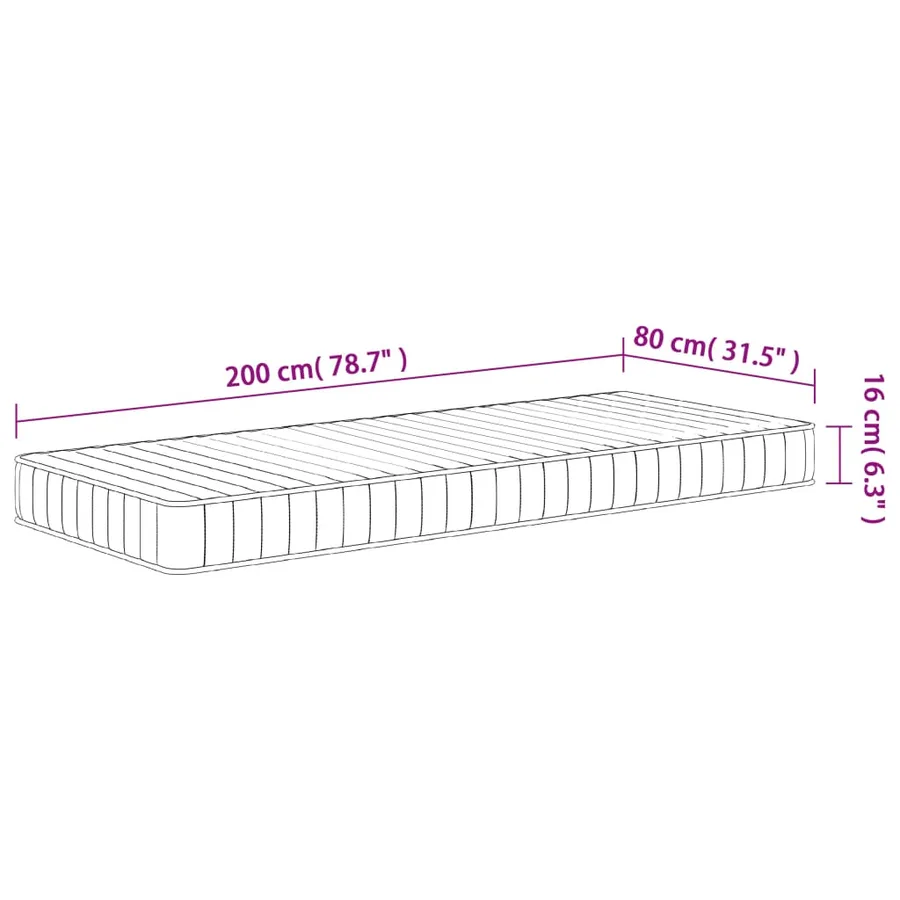 Matelas en mousse moyennement doux 80x200 cm - 9