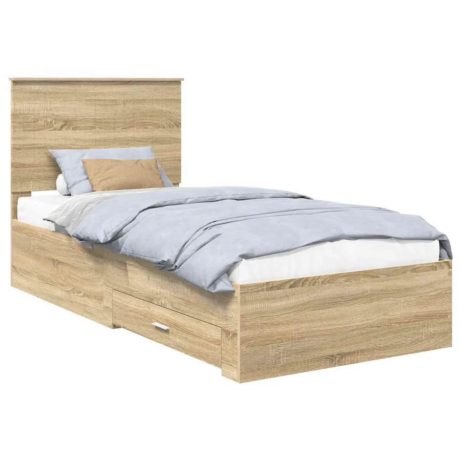 Cadre de lit Chêne Sonoma 90 x 200 cm Bois d'ingénierie - 2