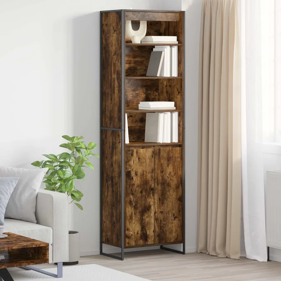 Armoires Hautes Chêne Fumé 60 x 36 x 200 cm Bois d'ingénierie