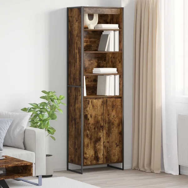 Armoires Hautes Chêne Fumé 60 x 36 x 200 cm Bois d'ingénierie