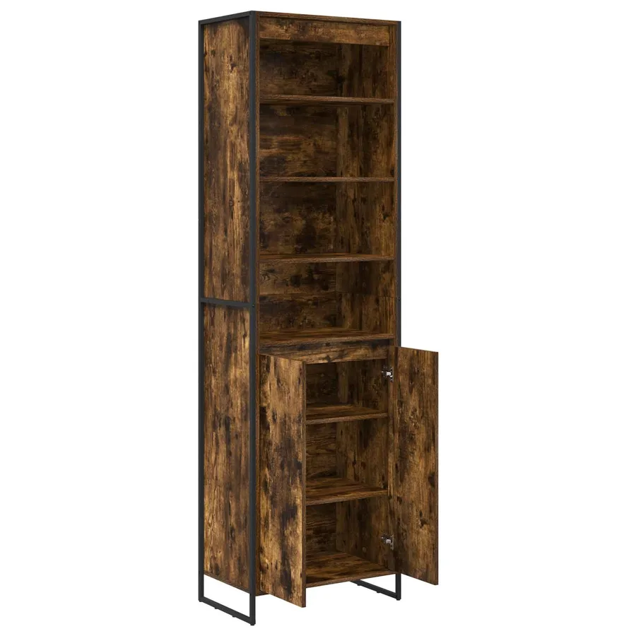 Armoires Hautes Chêne Fumé 60 x 36 x 200 cm Bois d'ingénierie - 5