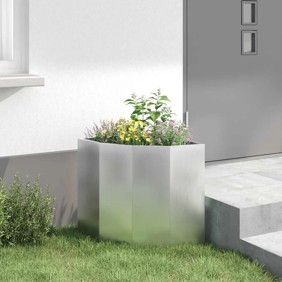 Jardinière d'Angle Argent 45 x 45 x 50 cm Acier galvanisé - 4