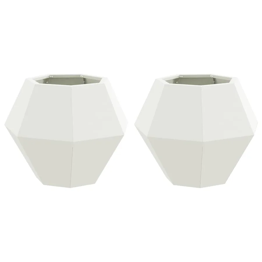 Jardinière 2 pc Blanc 50 x 50 x 40 cm Acier - 2
