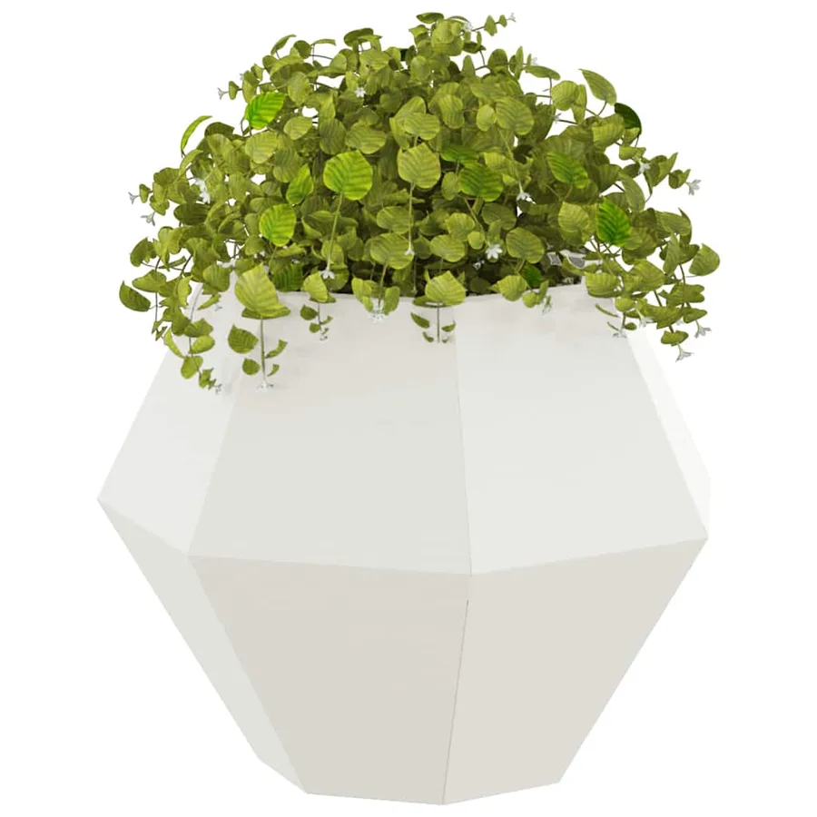 Jardinière 2 pc Blanc 50 x 50 x 40 cm Acier - 3