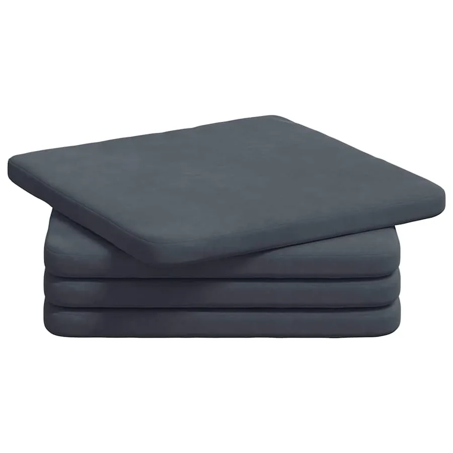Coussins de siège 4 pcs Gris foncé 40 x 40 x 3 cm Velours - 2