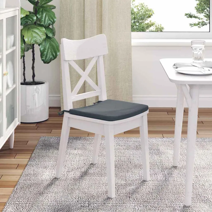 Coussins de siège 4 pcs Gris foncé 40 x 40 x 3 cm Velours - 4