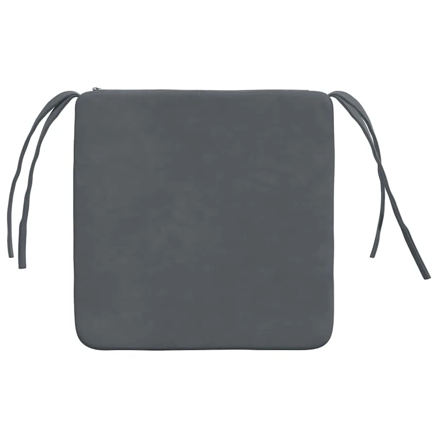 Coussins de siège 4 pcs Gris foncé 40 x 40 x 3 cm Velours - 7