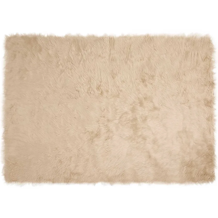 Tapis en fausse TAFALLA Beige 140 x 200 cm Polyester - 2
