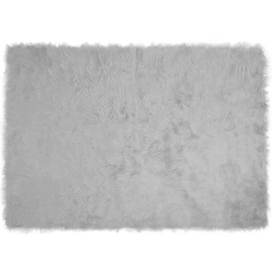Tapis en fausse TAFALLA Gris 140 x 200 cm Polyester - 2