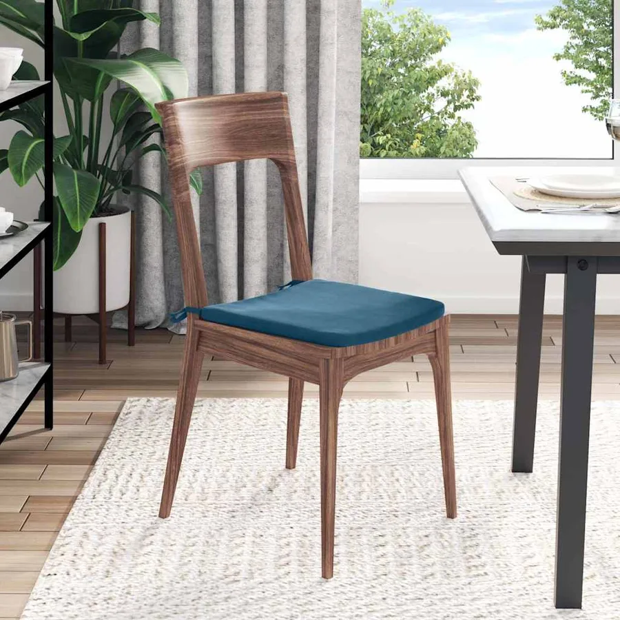 Coussins de siège 4 pcs Bleu 40 x 40 x 3 cm Velours - 4