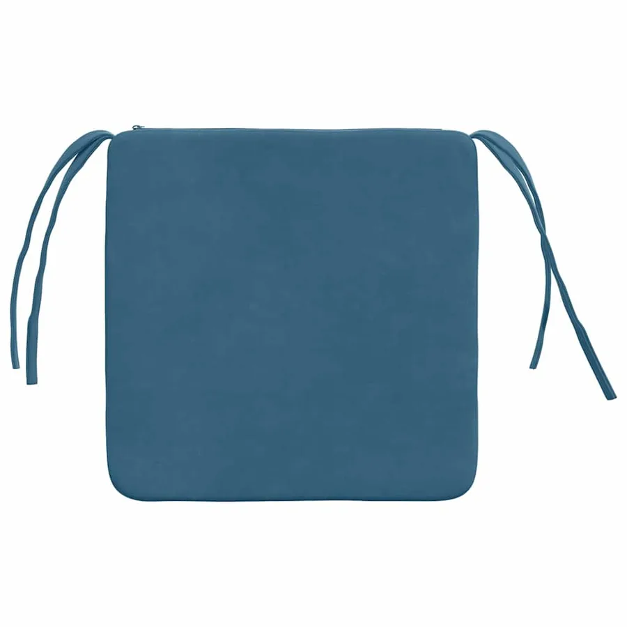 Coussins de siège 4 pcs Bleu 40 x 40 x 3 cm Velours - 7