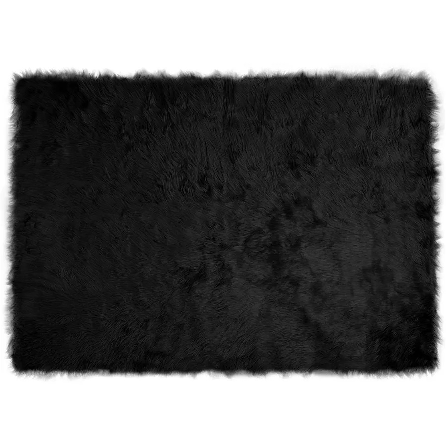 Tapis en fausse TAFALLA Noir 140 x 200 cm Polyester - 2