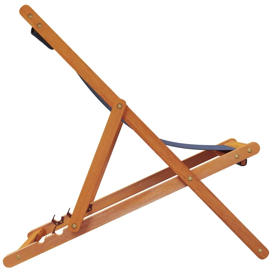 Chaises de plage pliables lot de 2 bleu tissu - 5