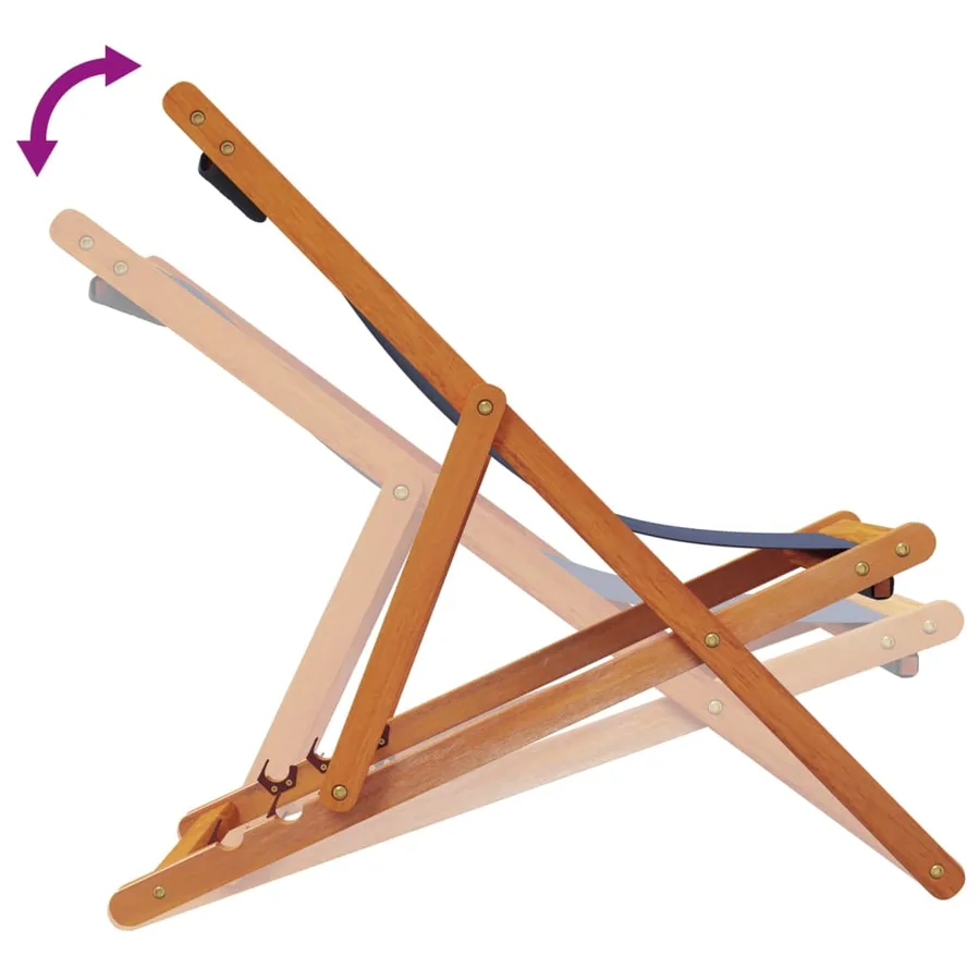 Chaises de plage pliables lot de 2 bleu tissu - 7