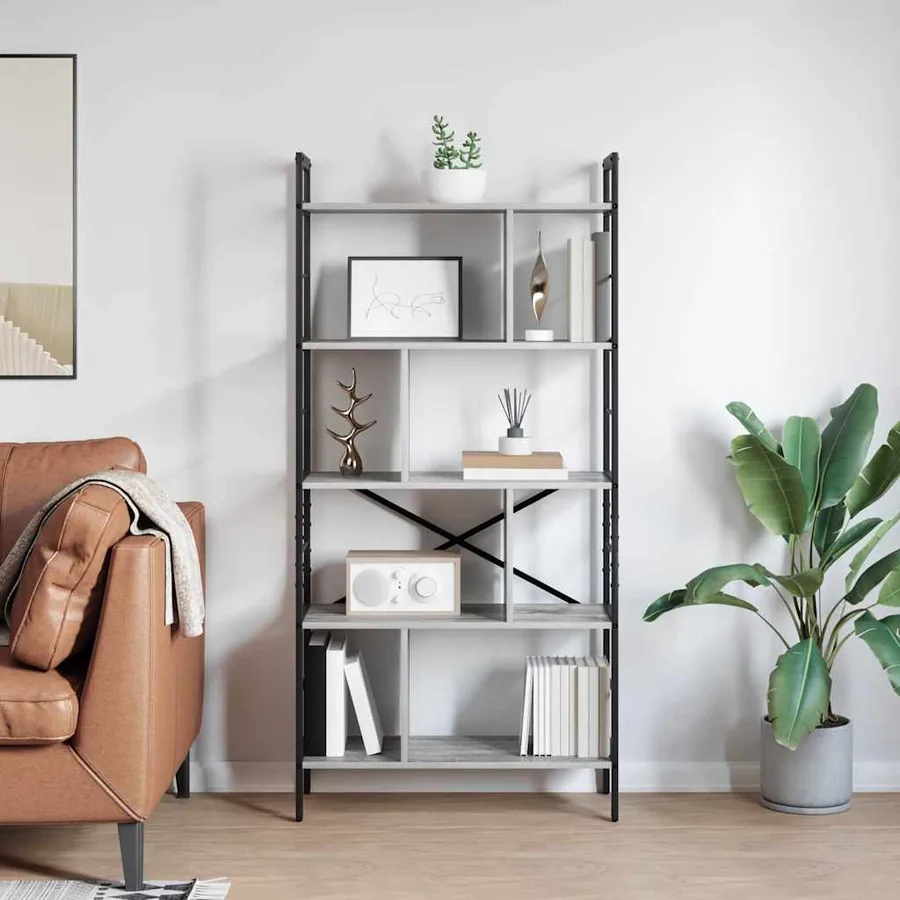 Étagère Gris Sonoma 75 x 30 x 156 cm Bois d'ingénierie - 4