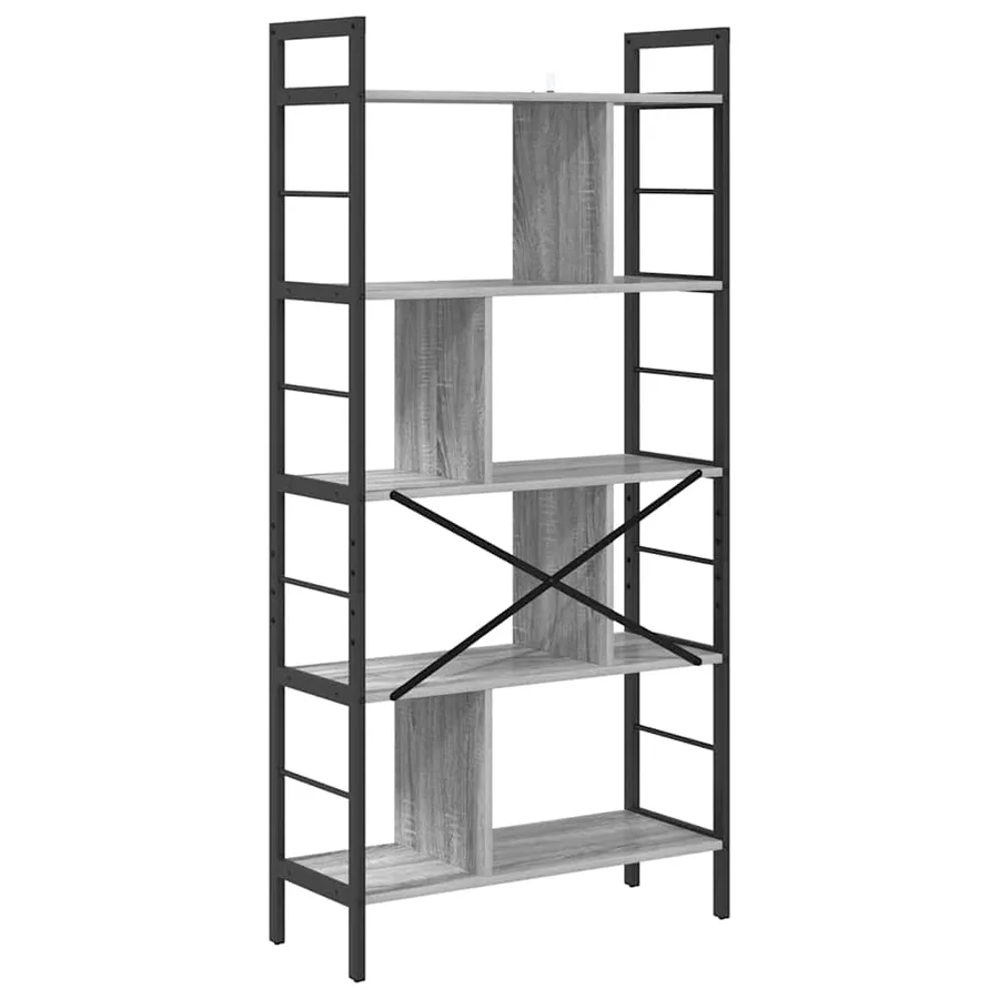 Étagère Gris Sonoma 75 x 30 x 156 cm Bois d'ingénierie - 7