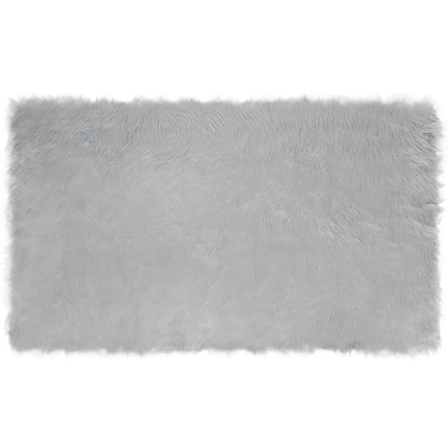 Tapis en fausse TAFALLA Gris 100 x 200 cm Polyester - 2