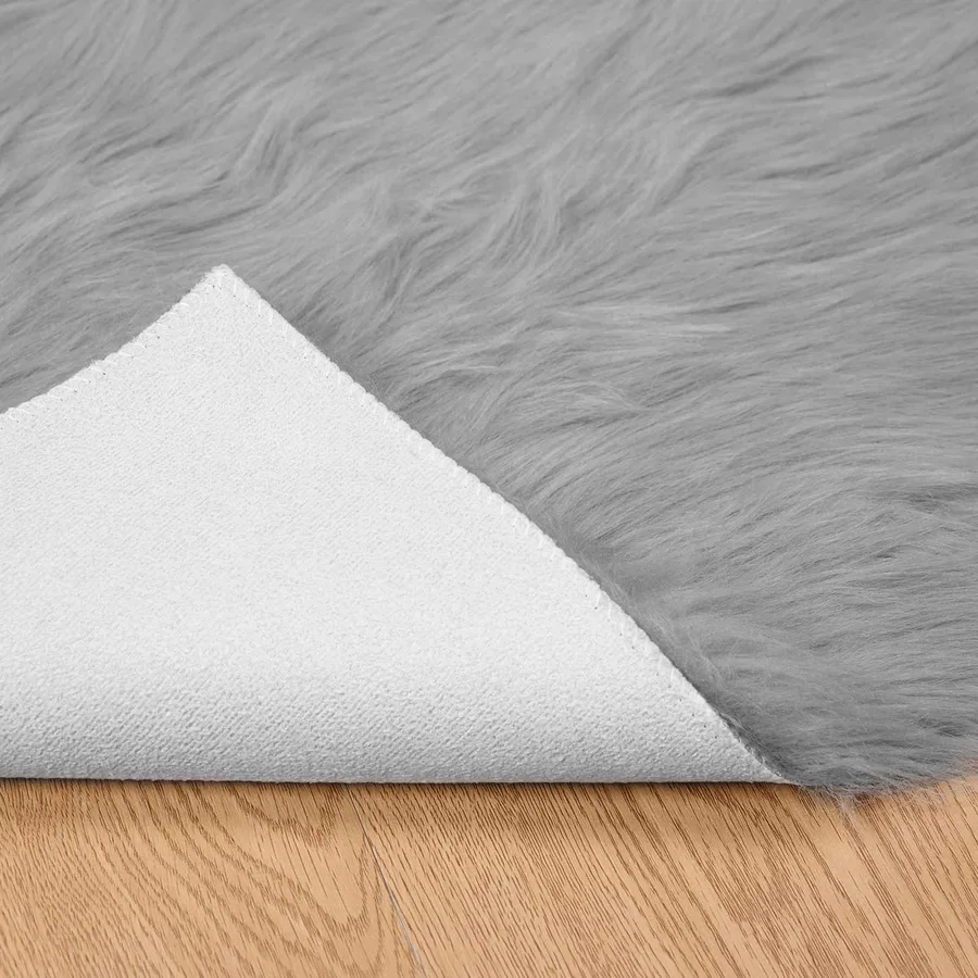 Tapis en fausse TAFALLA Gris 100 x 200 cm Polyester - 6