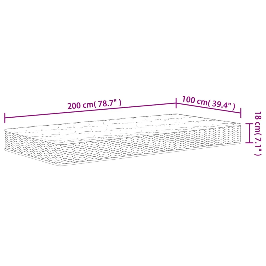 Matelas à ressorts bonnell moyen 100x200 cm - 9