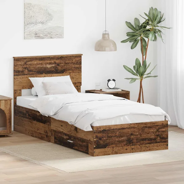 Cadre de lit Bois ancien 90 x 200 cm Bois d'ingénierie