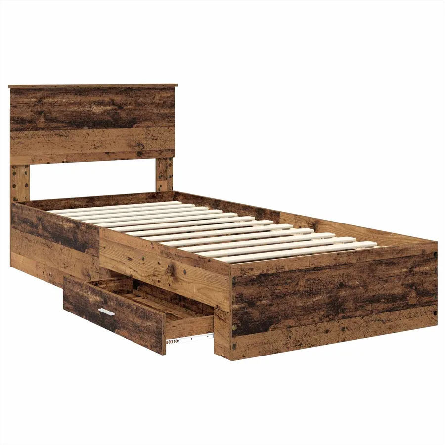 Cadre de lit Bois ancien 90 x 200 cm Bois d'ingénierie - 5