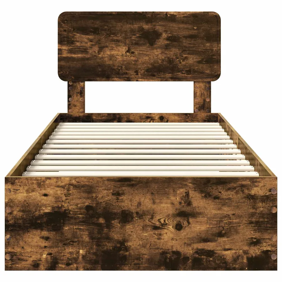 Cadre de lit Chêne fumé 90 x 200 cm Bois d'ingénierie - 7