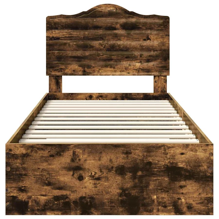 Cadre de lit Chêne fumé 90 x 200 cm Bois d'ingénierie - 7