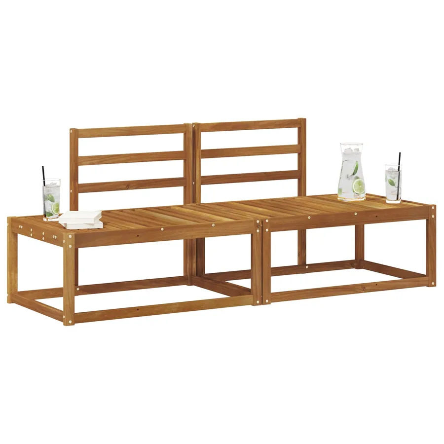 Canapé d'extérieur en bout 2 Pièce Naturel 182,5 x 63 x 73 cm - 3