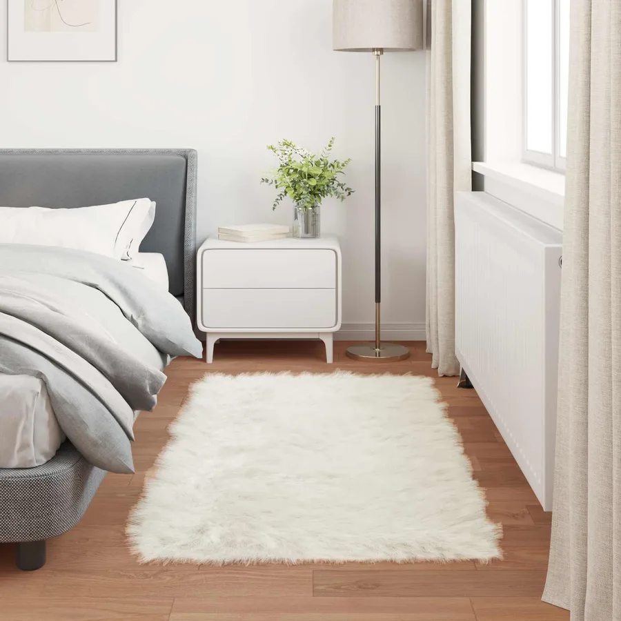 Tapis en fausse TAFALLA Blanc 60 x 110 cm Polyester - 4