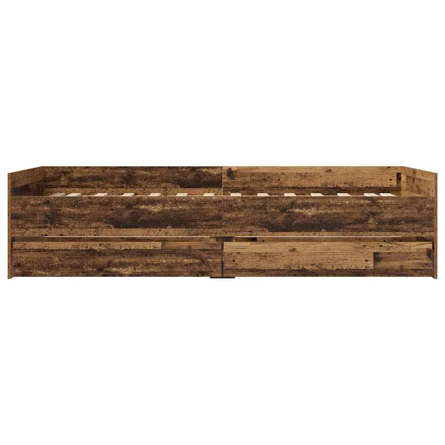 Cadre de lit avec tiroir Bois Ancien 90 x 200 cm Pin massif - 6