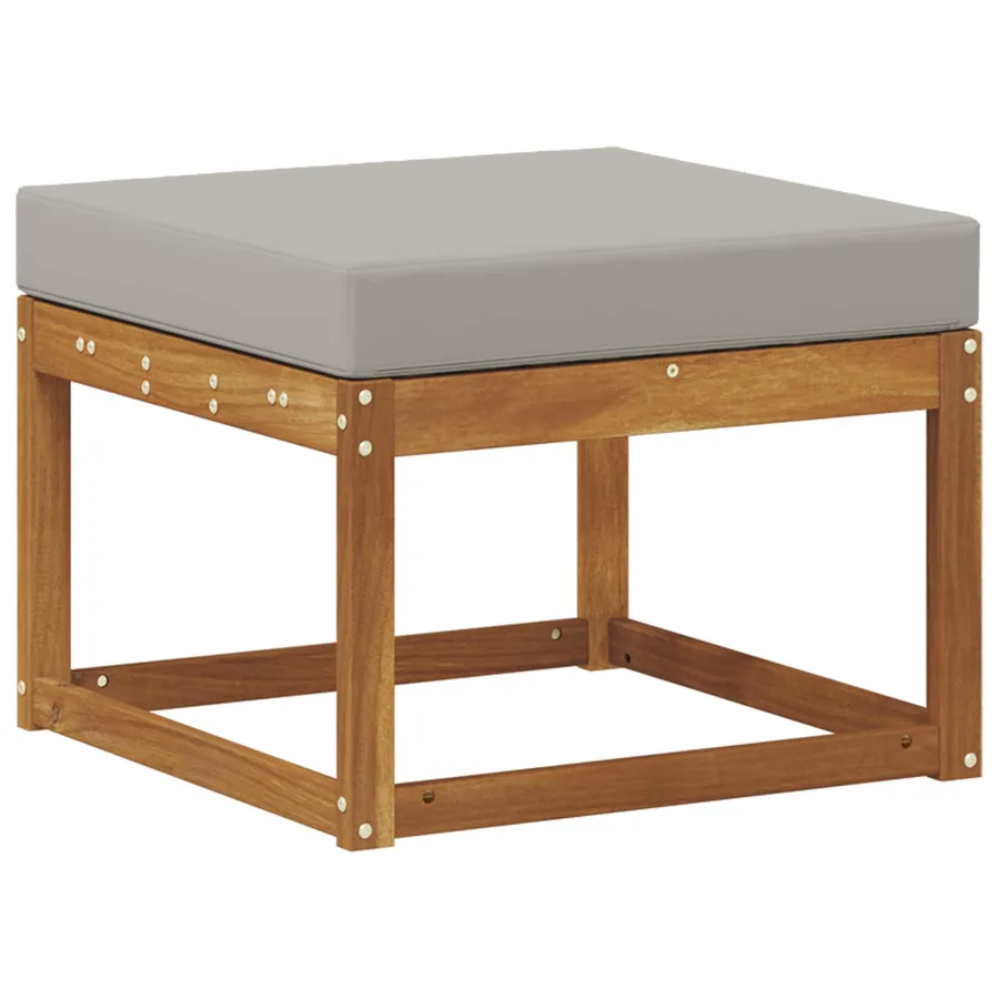 Pouf d'Extérieur Bois d'Acacia Massif Naturel - 5