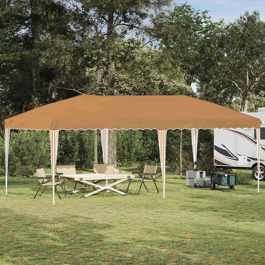 Tente de fête pop-up 575 x 290 x 245 cm Beige