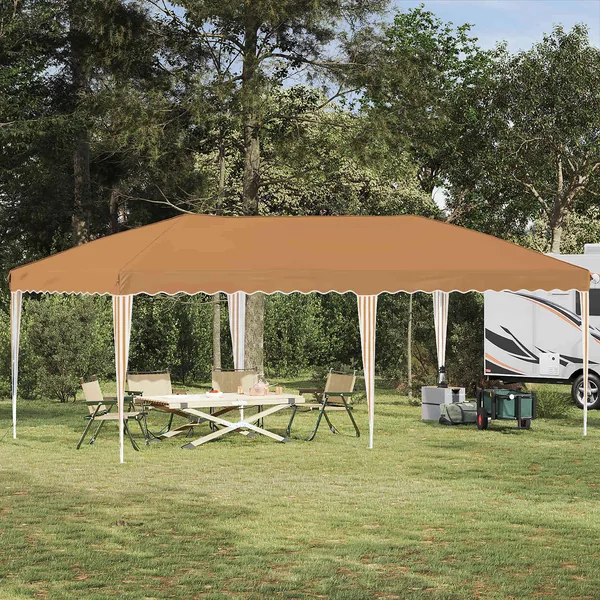 Tente de fête pop-up 575 x 290 x 245 cm Beige