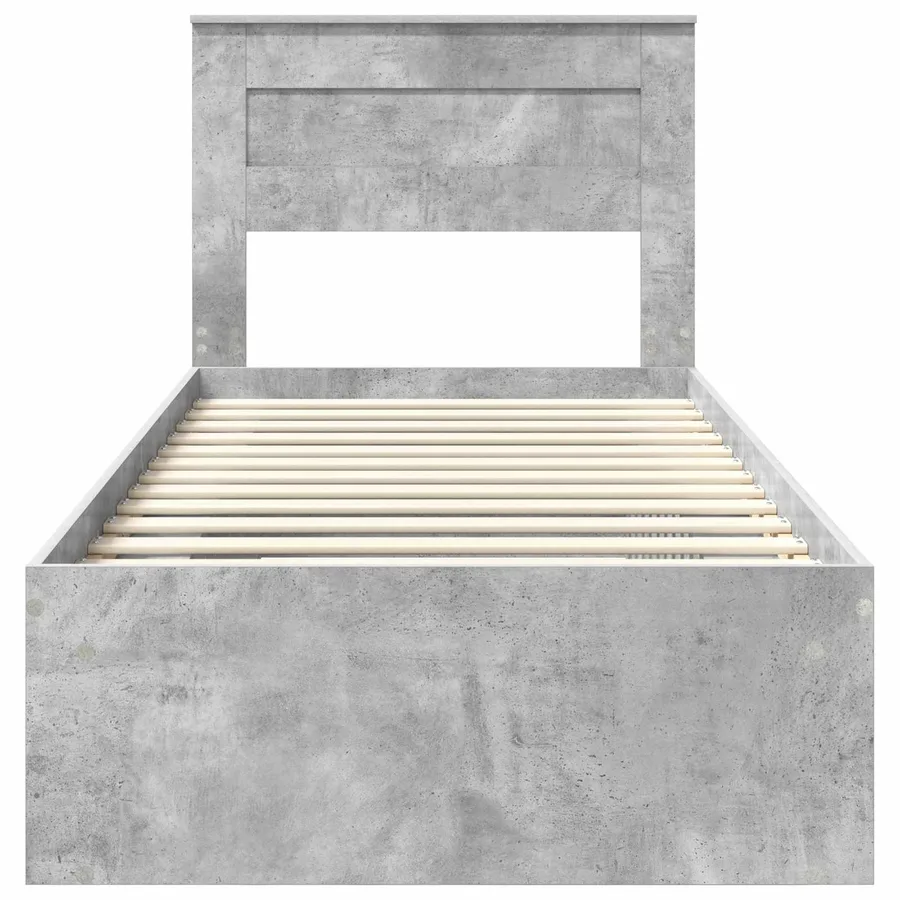 Cadre de lit Gris Béton 75 x 190 cm Bois de pin massif - 7