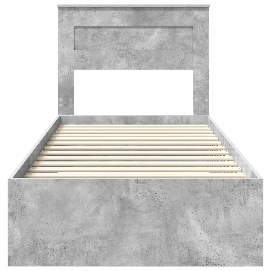 Cadre de lit Gris béton 90 x 200 cm Bois d'ingénierie - 7