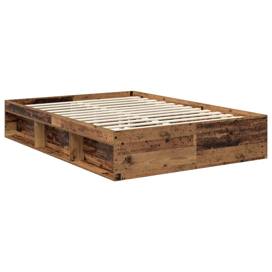 Cadre de lit Bois ancien 140 x 190 cm Bois de pin massif - 5