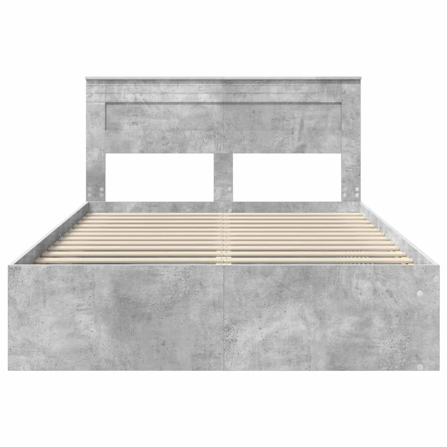 Cadre de lit Béton 140 x 200 cm Bois de pin massif - 7
