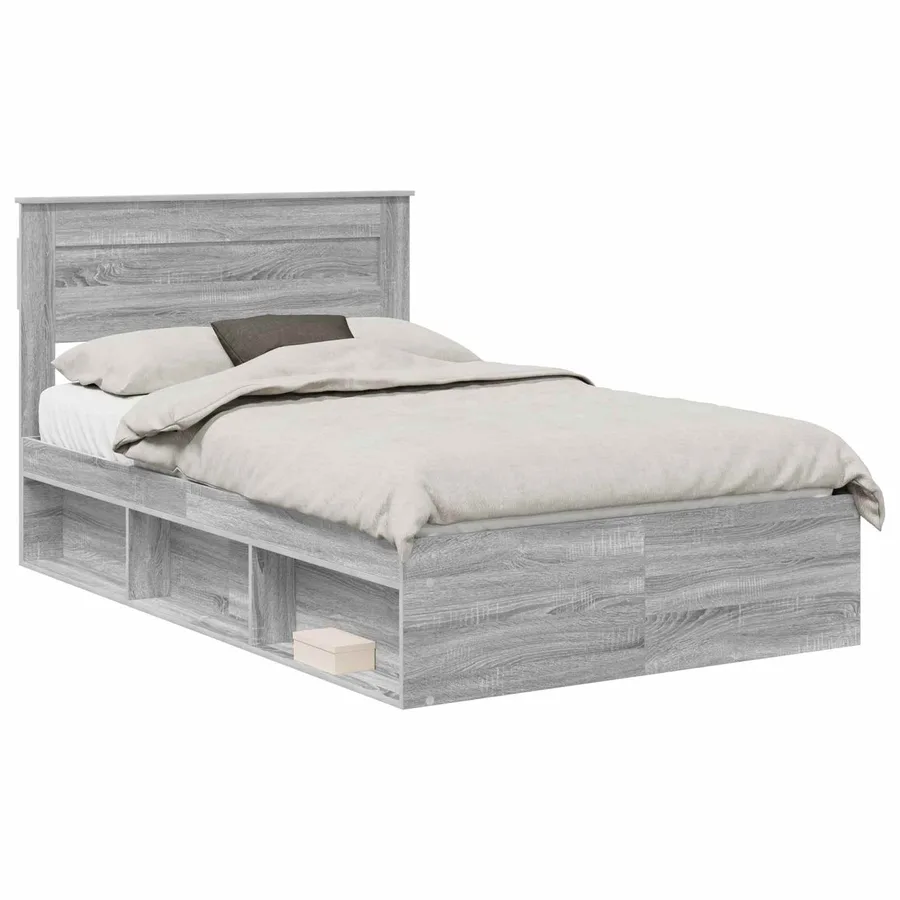 Cadre de lit Gris Sonoma 120 x 200 cm Bois de pin massif - 2