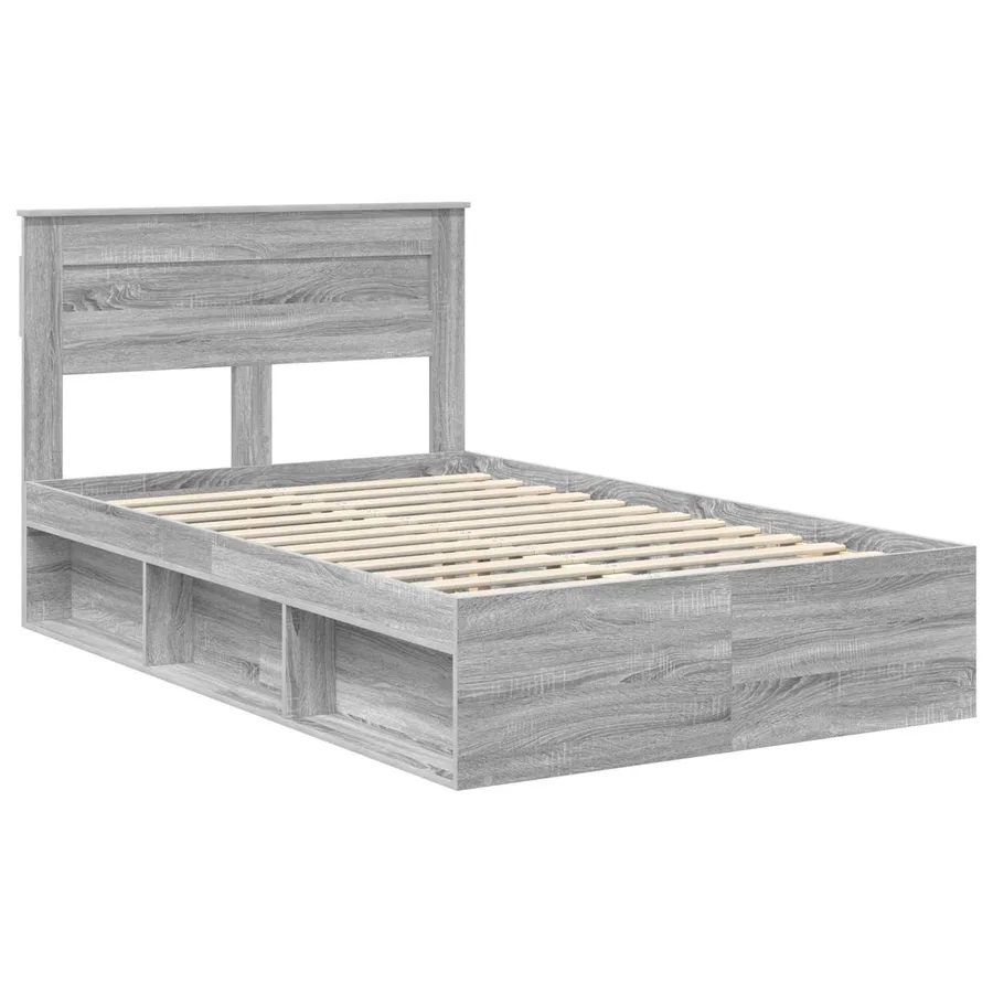 Cadre de lit Gris Sonoma 120 x 200 cm Bois de pin massif - 4