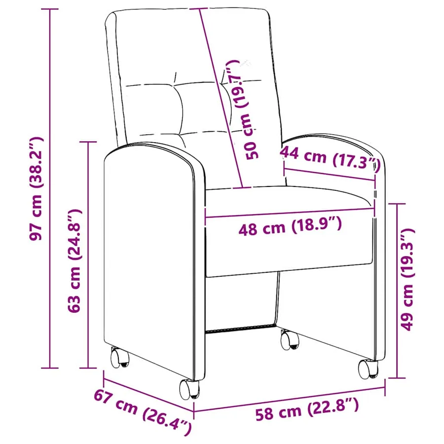 Chaises de Salle à Manger avec Roues 2 pcs Marron brillant - 11