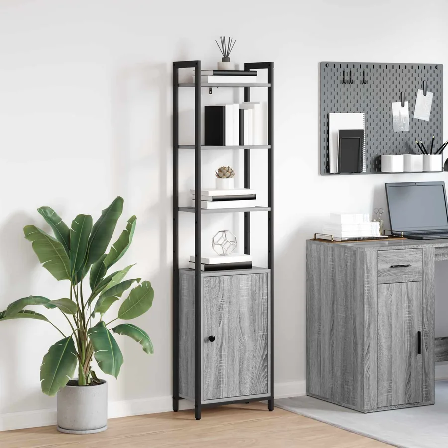 Bibliothèque Gris Sonoma 40 x 24 x 161 cm Bois d'ingénierie