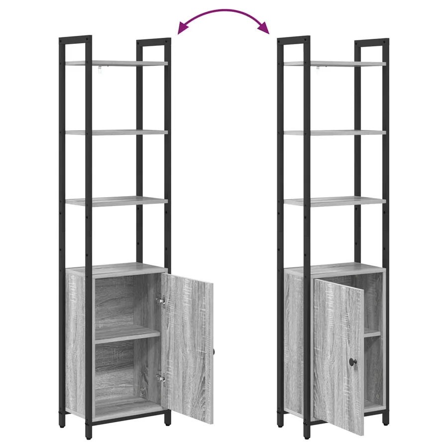 Bibliothèque Gris Sonoma 40 x 24 x 161 cm Bois d'ingénierie - 11