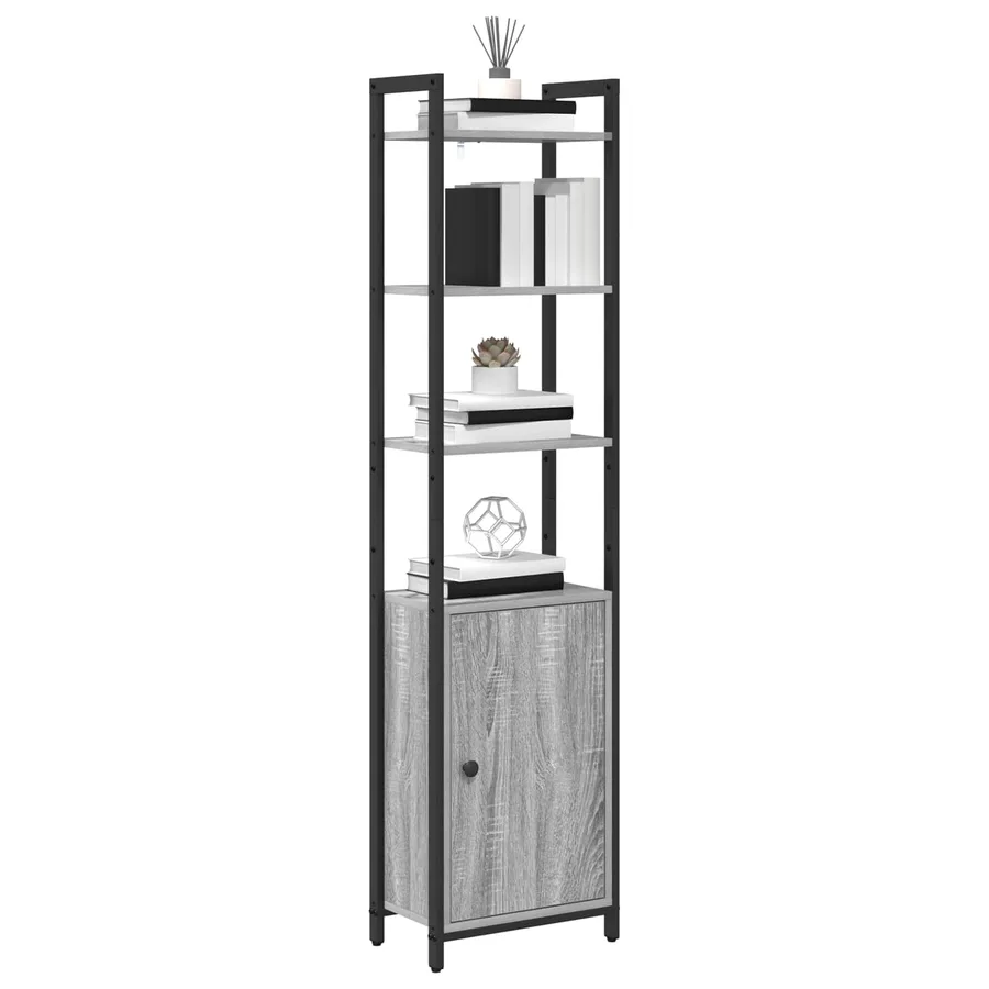 Bibliothèque Gris Sonoma 40 x 24 x 161 cm Bois d'ingénierie - 3