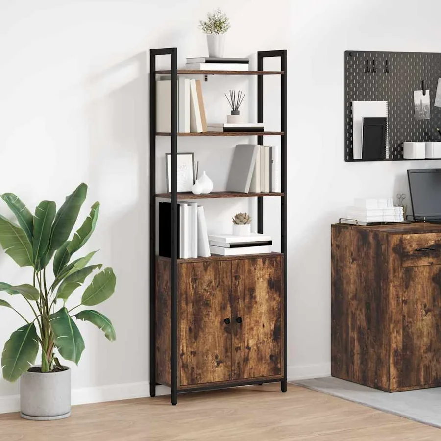 Bibliothèque Chêne fumé 60 x 24 x 161 cm Bois d'ingénierie