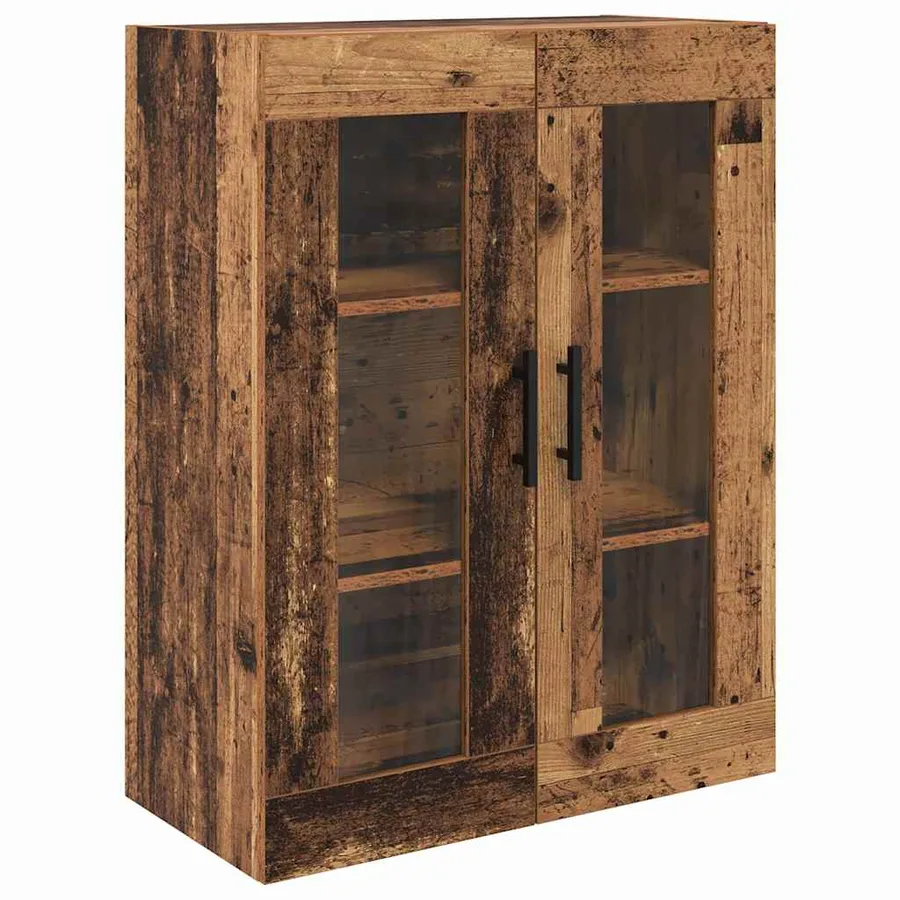 Haut Armoire avec tiroir 2 pcs Bois Ancien Bois d'ingénierie - 7