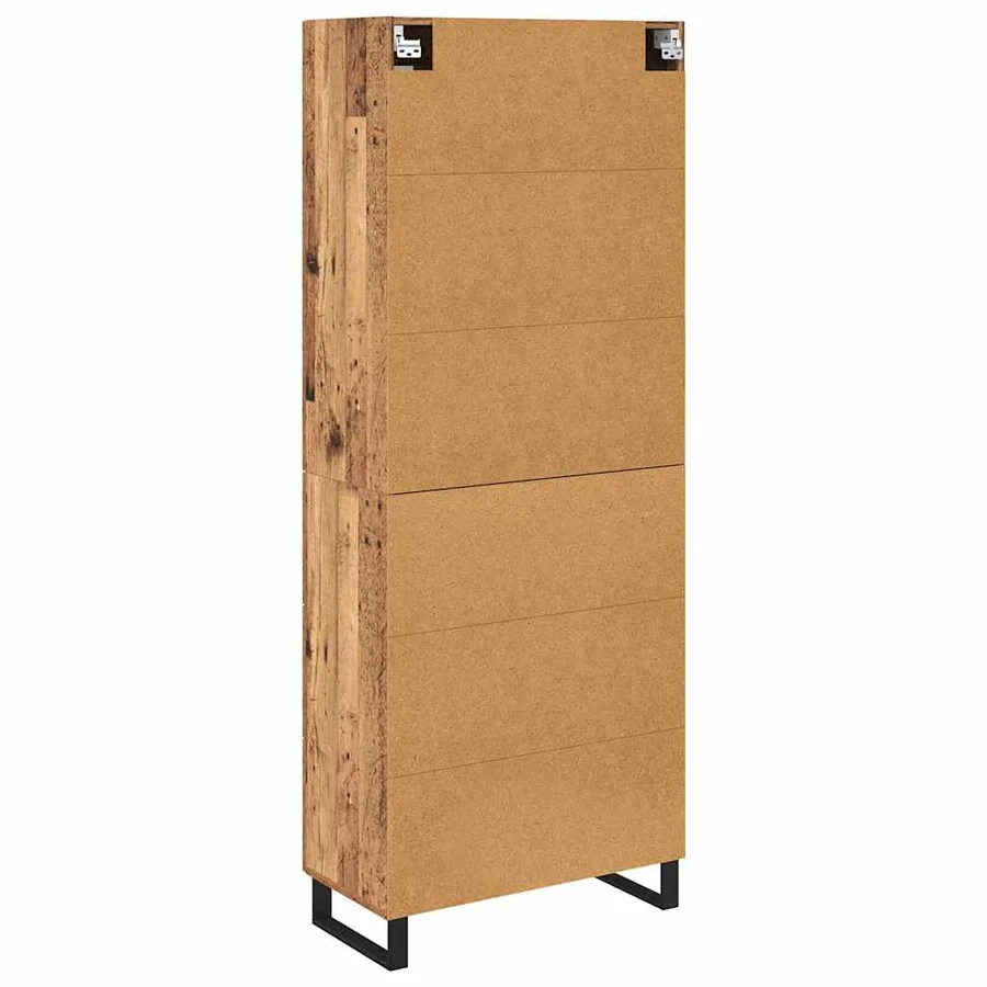 Haut Armoire avec tiroir 2 pcs Bois Ancien Bois d'ingénierie - 8
