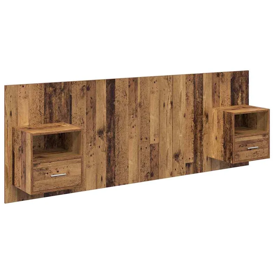 Tête de lit avec armoire 3 pcs Bois Ancien Bois d'ingénierie - 2