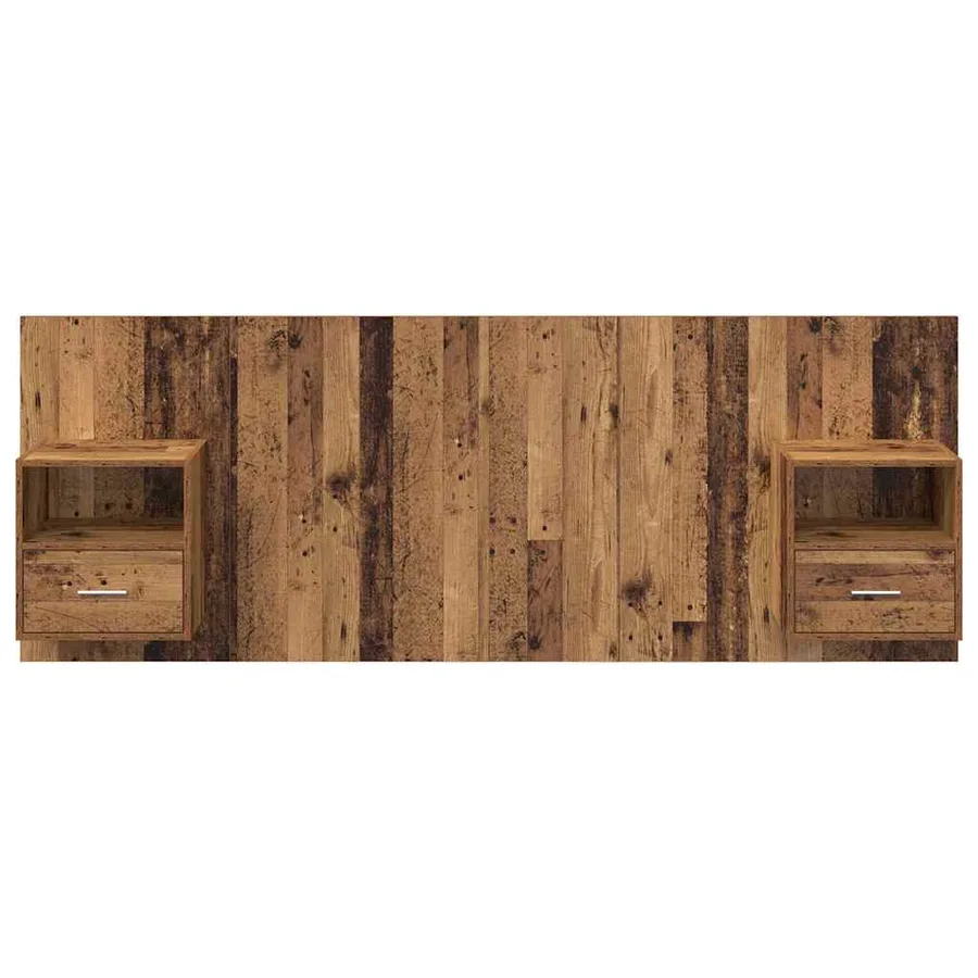 Tête de lit avec armoire 3 pcs Bois Ancien Bois d'ingénierie - 7