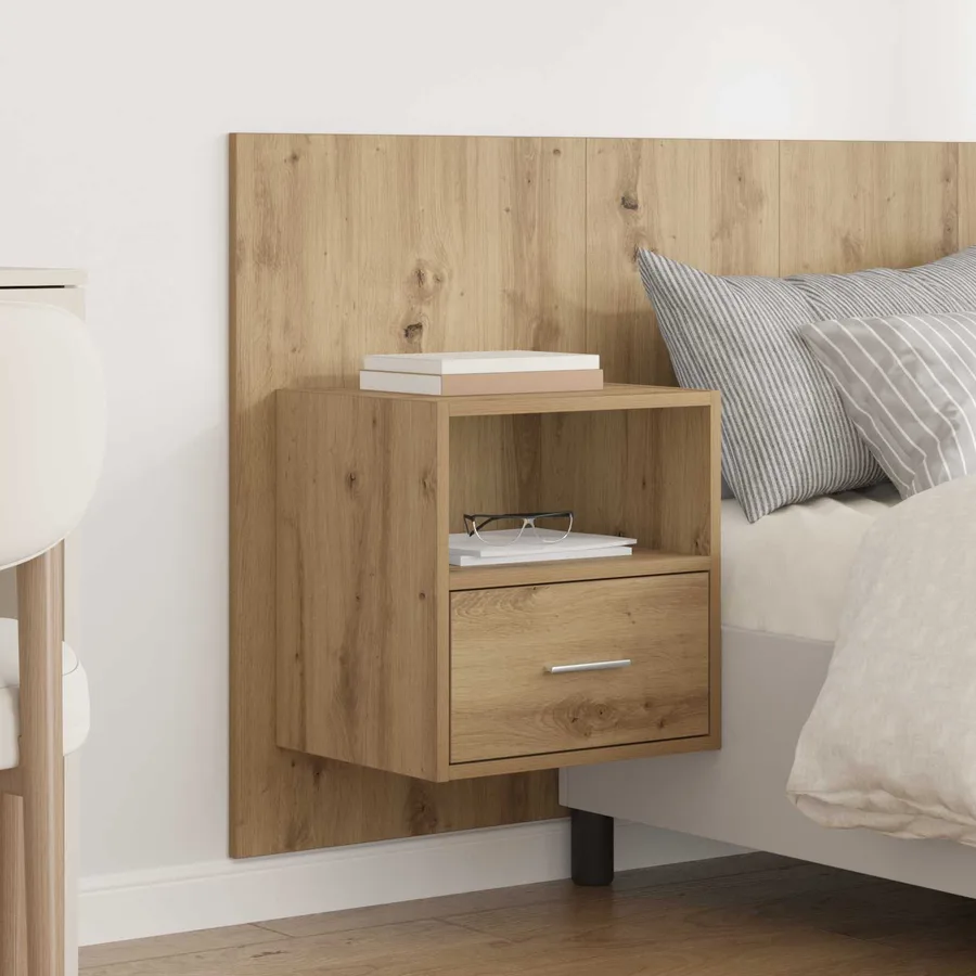 Tête de lit avec armoire 3 pcs Chêne artisanal - 4